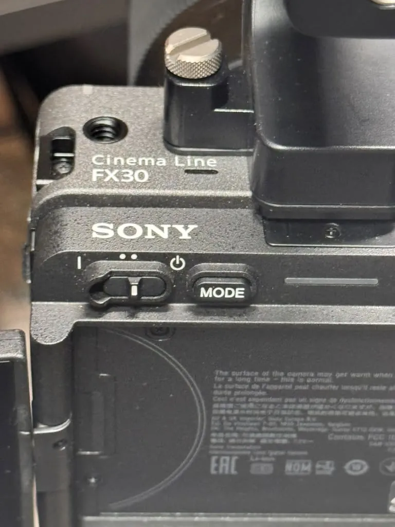 Sony Cinema Line FX30 cinema camera used in the World Park podcast studio in Alpharetta, Georgia